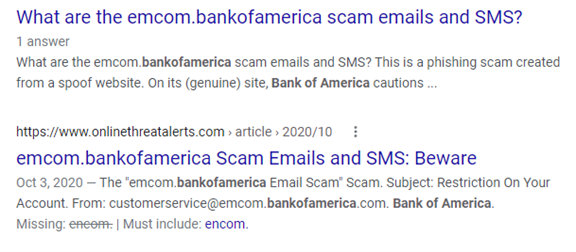 Scam Email search